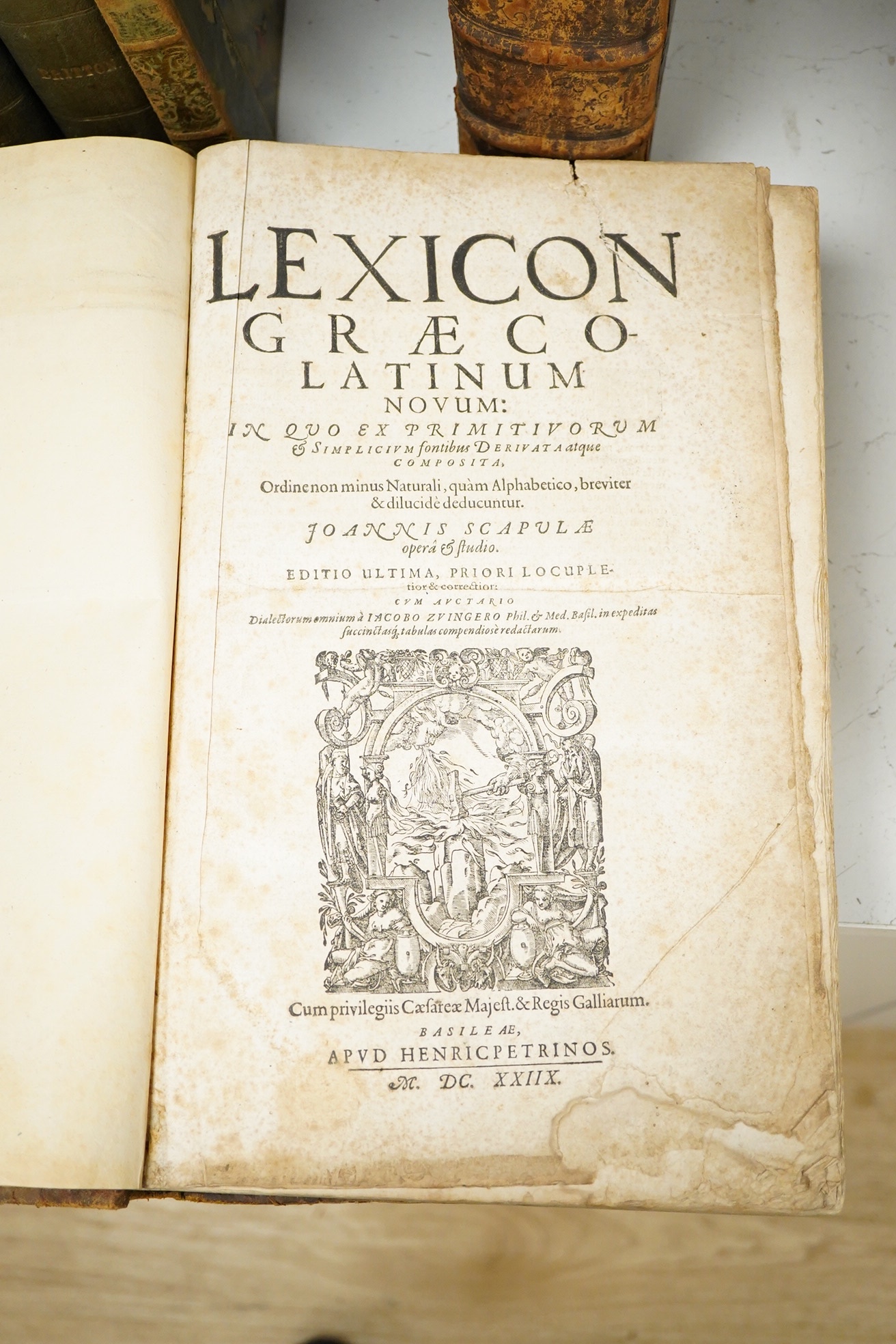 [Greek title] Novum Testamentum, Cum lectionibus variantibus ... (edited by John Mill) ... title vignette, frontis., chapter head pictorial vignettes, historiated initial letters; contemp. blind decorated panelled calf,
